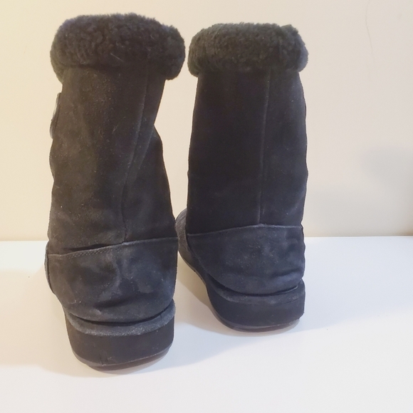 Michael Kors black Leather sheep fur lined boots size 8M - Picture 12 of 14